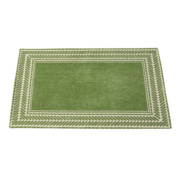 Ebern Designs Bordered Chenille Rug Wayfair